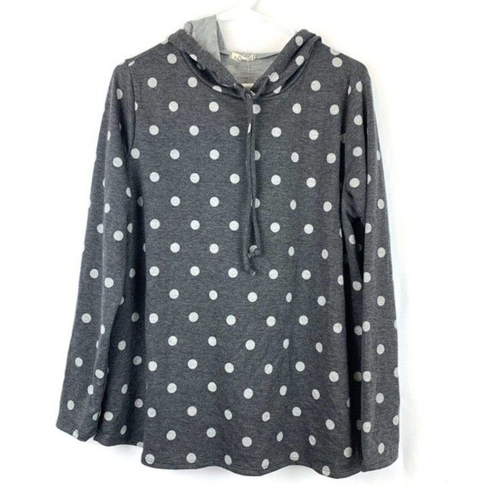 freckled poppy luna poka dot long sleeve hoodie large